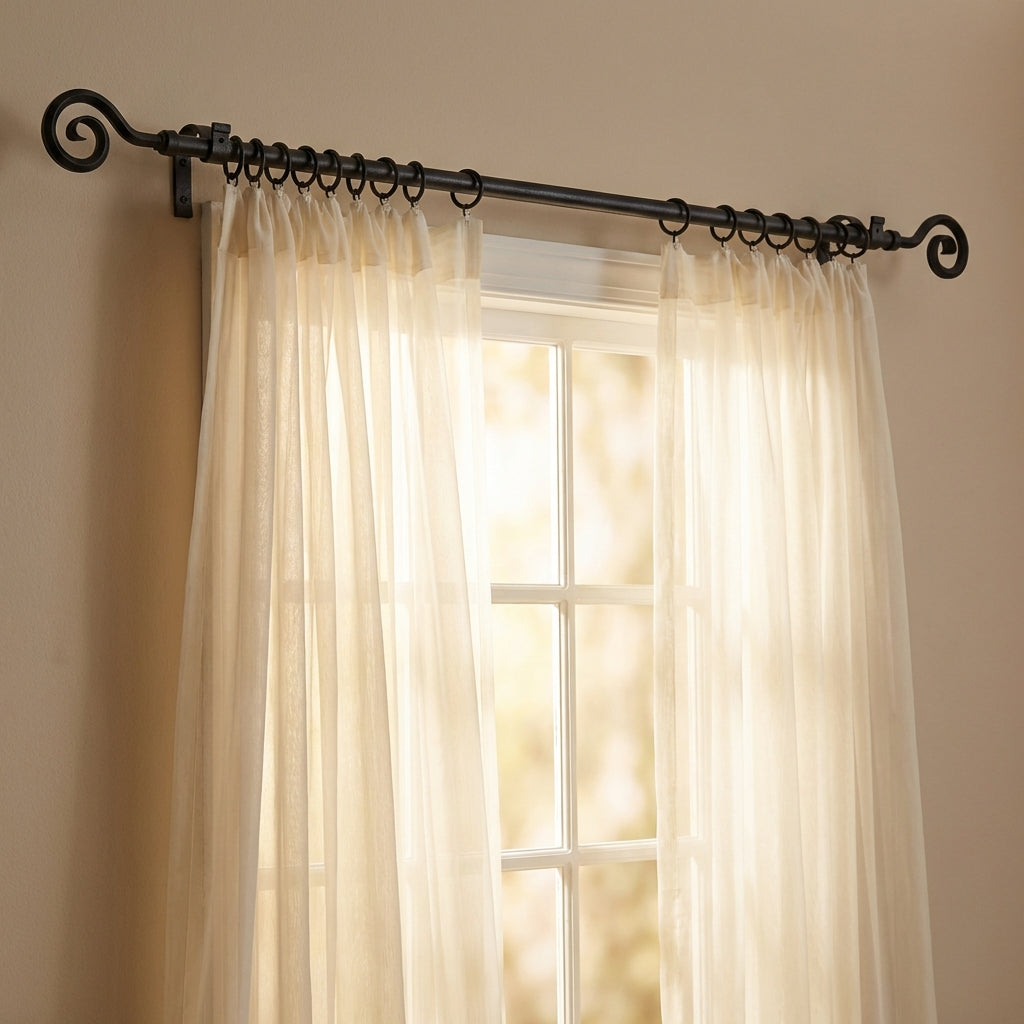 Bastone per tende in ferro 20 mm -  Ricciolo