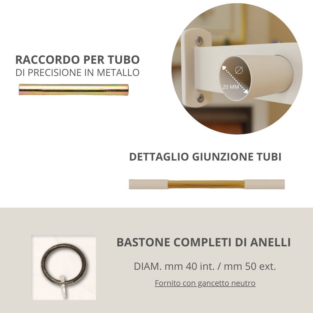 Bastone per Tende in Ferro 20 mm - TAPPO