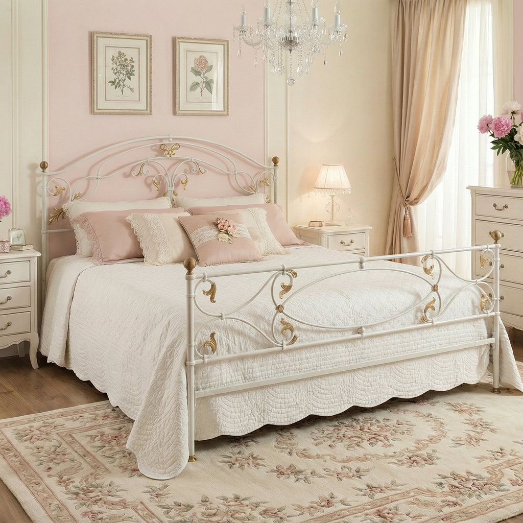 Letto in ferro pieno e battuto "Elisa"