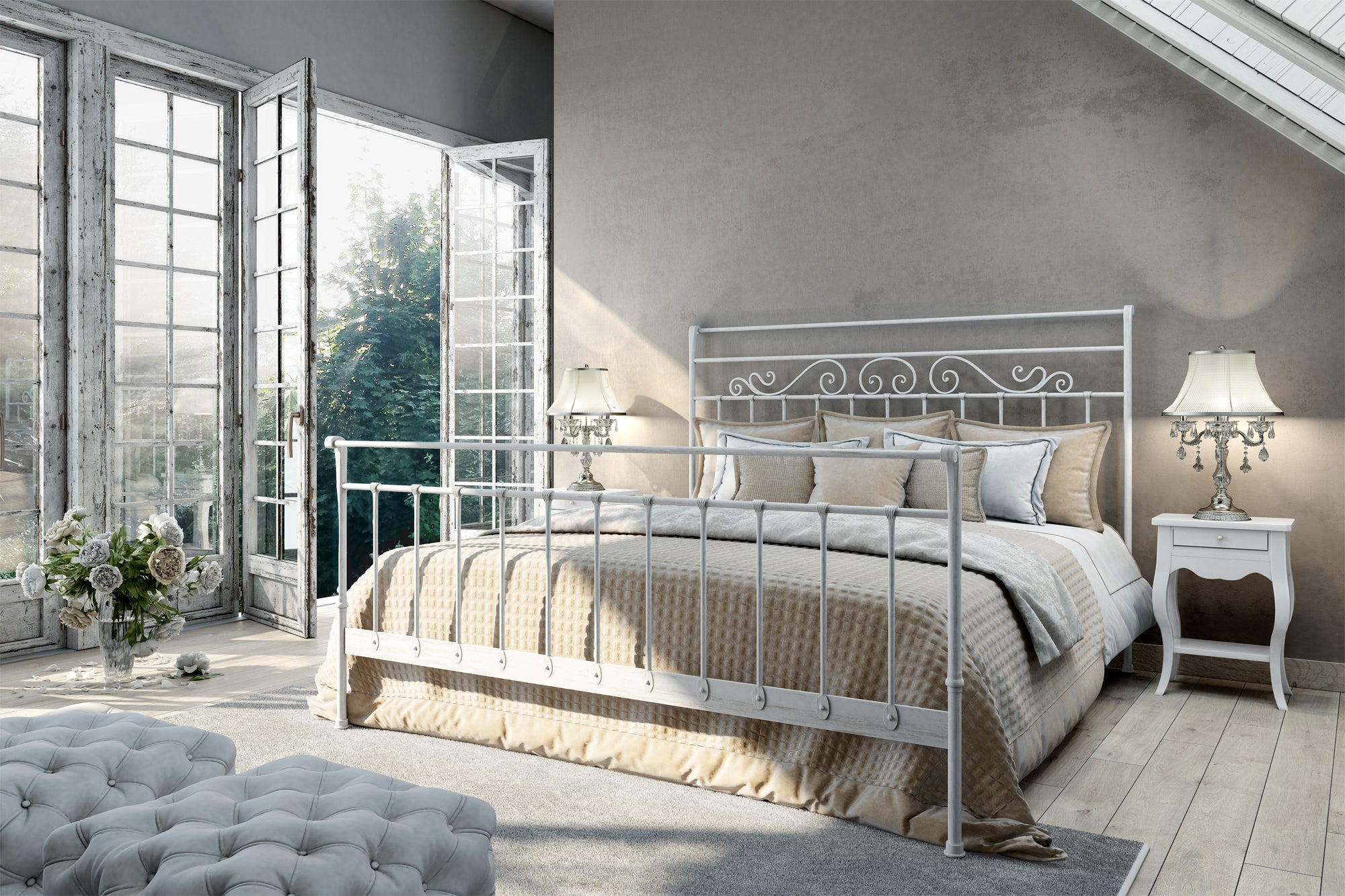 Letto Matrimoniale in Ferro Battuto Artigianale "ROBERTA"