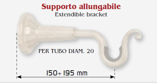 Bastone per tende in ferro 20 mm - SPIRALE - Ferrari