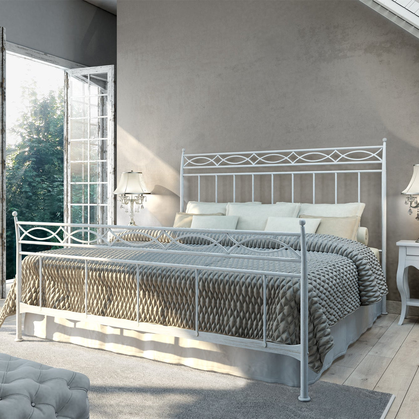 Letto in ferro battuto bianco | Veronica