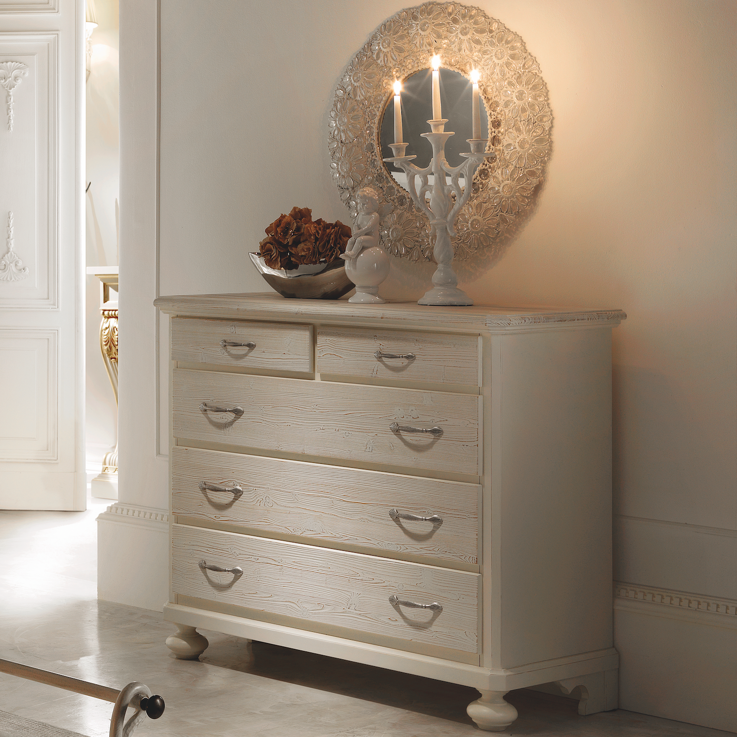 Comò in legno massello Abete